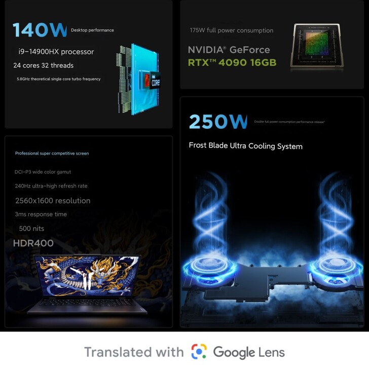 Especificaciones destacadas (Fuente de la imagen: Lenovo)