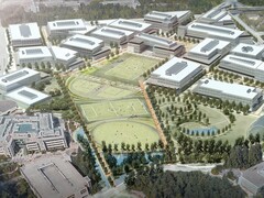 El render rediseñado de la sede tecnológica de Microsoft en Redmond.