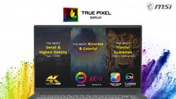 La pantalla MSI True Pixel es una combinación de varias características especialmente diseñadas para profesionales creativos. (Fuente de la imagen: MSI)