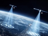 Ilustración de los haces de satélite para dispositivos móviles.