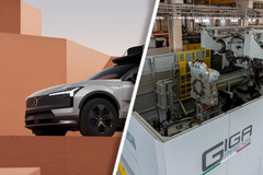 Volvo planea instalar dos gigacamiones IDRA de 9.000 toneladas en su próxima fábrica eslovaca de VE para reducir los costes de fabricación. (Fuente de la imagen: Volvo / IDRA - editado)