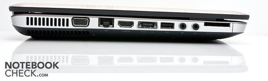 Izquierda: VGA, RJ45 (LAN), HDMI, USB/e-SATA, USB 2.0, 2 puertos de audio