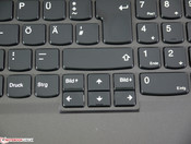 Las teclas de cursor están muy pegadas entre sí