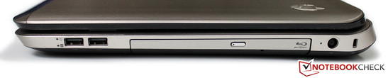 Derecha: 2x USB 2.0, unidad óptica Blu-ray