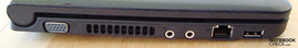 Lado izquierdo: salida VGA análoga, apertura, 2x audio, LAN, USB 2.0