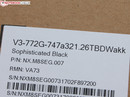 El fabricante nos mandó el Acer Aspire V3-772G-747A321.26TBD.