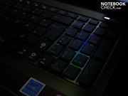 Rodeados de brillante plástico, las teclas en muchos sitios ceden en el esponjoso soporte del teclado.