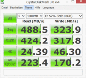 CrystalDiskMark: 488 MB/s (lectura secuencial)