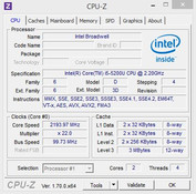 System info: CPU-Z CPU