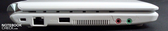 Izquierda: Ranura ExpressCard/34, audio, USB, LAN