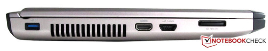 Izquierda: USB 3.0, HDMI, interfaz combo eSATA/USB, Lector de tarjetas