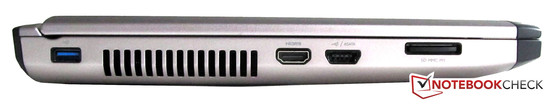 Izquierda: USB 3.0, HDMI, interfaz combo eSATA/USB, Lector de tarjetas