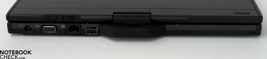 Lado Posterior: Conector de Poder, VGA, LAN, powered USB