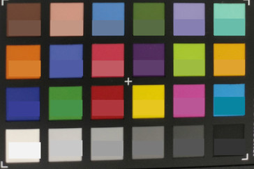 Foto de los colores ColorChecker. La referencia se muestra en la parte inferior de cada parche.