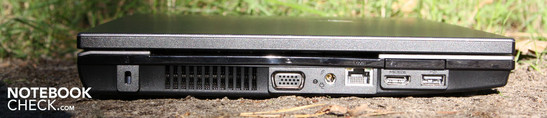 Lado Izquierdo: Kensington, VGA, AC, Ethernet, HDMI, USB 2.0, ExpressCard34