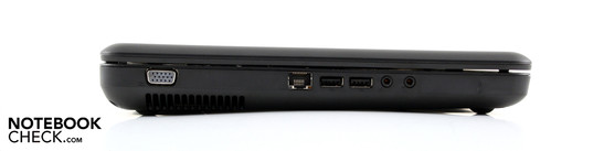Lado Izquierdo: VGA, Ethernet, dos puertos USB 2.0, auriculares, micrófono