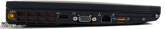 Lado Izquierdo: Conector de poder, 2x USB 2.0, VGA, LAN y ExpressCard/54
