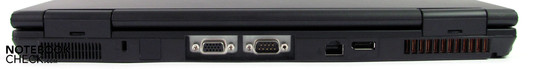 Posterior: Kensington, RS 232, VGA, LAN, Displayport