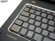 Teclado generoso estilo chiclet con feedback agradable.