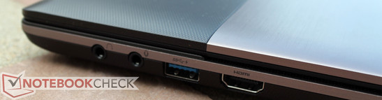 Derecha: Audio, USB 3.0. HDMI