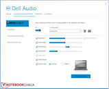 El usuario puede manipular los altavoces y el micrófono a través del software de audio de Dell.