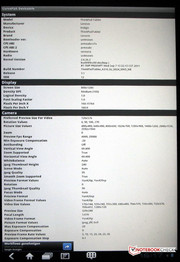 Información de sistema - cámara