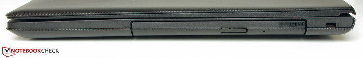 Right: DVD burner, Kensington lock slot