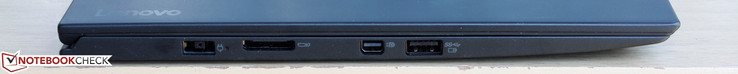 Left: power adapter, OneLink+, Mini DisplayPort 1.2, USB 3.0