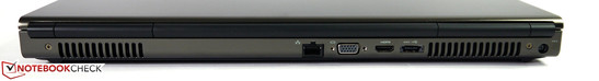 Trasera: LAN, VGA, HDMI, eSATA/USB 2.0 combo