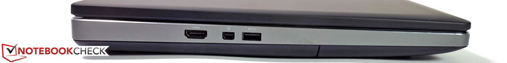 Izquierda: HDMI, mini DisplayPort, USB 3.0