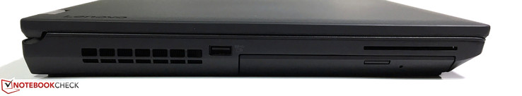 Izquierda: USB 3.0 (Siempre encendido), grabador DVD, lector de smart-card
