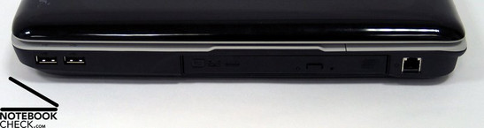 Right Side: 2x USB, DVD Drive, Modem Right Side: 2x USB, DVD Drive, Modem