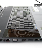 The keyboard of the Aspire 8920G uses the whole width of the notebook and it is equipped with a number pad.