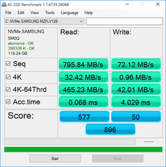 AS SSD - driver de almacenamiento por defecto