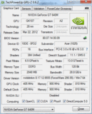 Systeminfo GPUZ - GT 640M