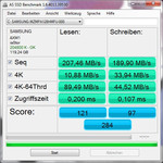 Tasas de lectura y escritura secuencial - banco de pruebas AS SSD