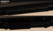 El lector de tarjetas y conexiones USB se hallan detrás de una cubierta al lado izquierdo.