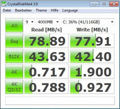 Crystal Disk Mark 78 MB/s lectura / escritura