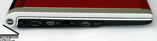 Lado Izquierdo: Conector de Poder, 2 x USB 2.0, Salida VGA, Red, HDMI, Firewire