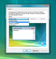 Windows XP ofrece una pequeña seleccion de diseños.