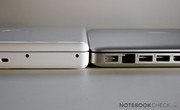 Comparado con el Unibody MacBook (Pro) el chasis de plástico definitivamente es inferior en la sensación táctil.