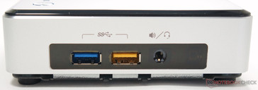 Front: 2 USB 3.0 ports (one is "powered"), headset jack, infrared receiver
