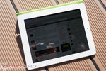El nuevo iPad en exteriores bajo luz solar brillante