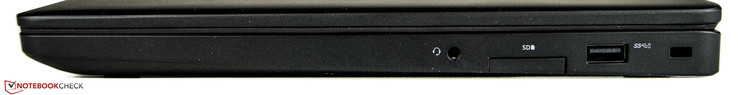 Right: combo audio, SD-card reader, USB 3.0, Kensington lock