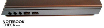 Lado Derecho: 3x audio, 2x USB 2.0