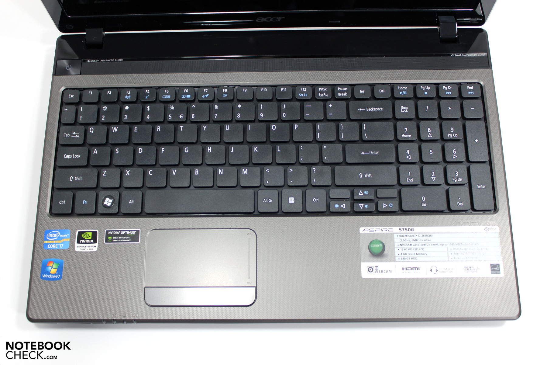 Análisis del Portátil Acer Aspire 5750G - Notebookcheck.org Analisis