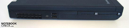 Lado Izquierdo: PC Card, ExpressCard, 2x USB, Firewire