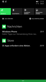 El centro de notificación es una de las nuevas características más importantes del Windows Phone 8.1.