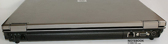 Back side: Kensington Lock, Modem, LAN, VGA, S-Video