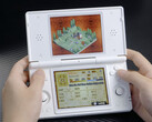 La RG DS de Anbernic jugando a Mercenaries Saga 2, un juego de Nintendo 3DS. (Fuente de la imagen: Anbernic - editado)